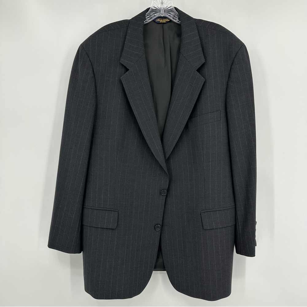 Brooks Brothers Brooksease Wool Striped Suit Coat Sports Coat Gray Size 44R